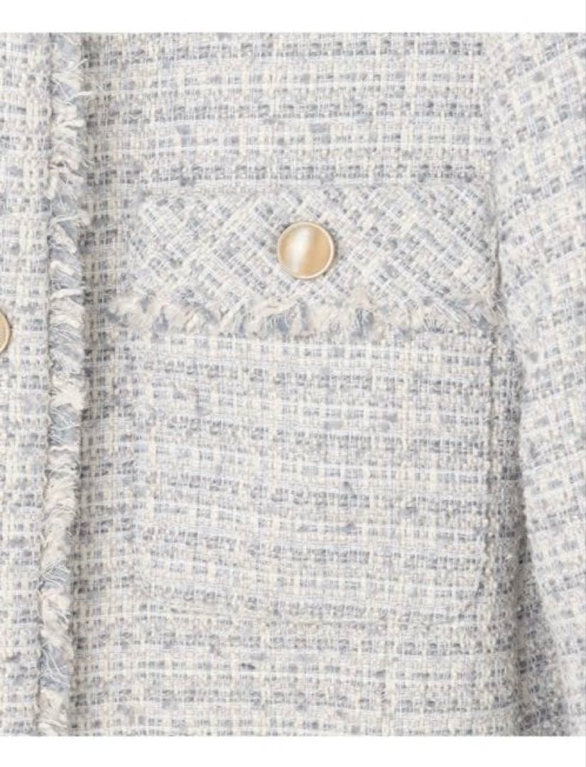 美品　anysis ノーカラーツイードジャケット グレー