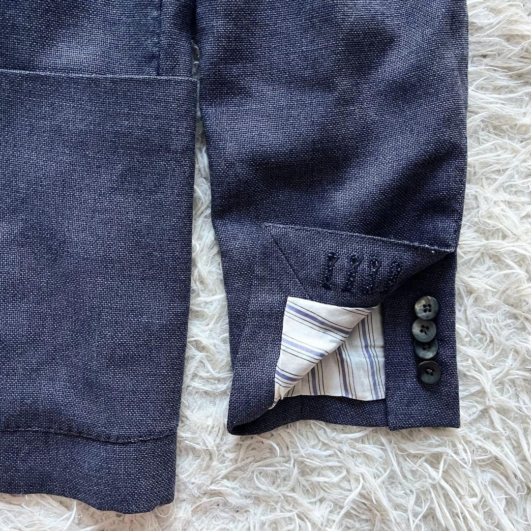 <極美品>BOGLIOLI 新ロゴ ブルー ウール ダブルジャケット サイズ50