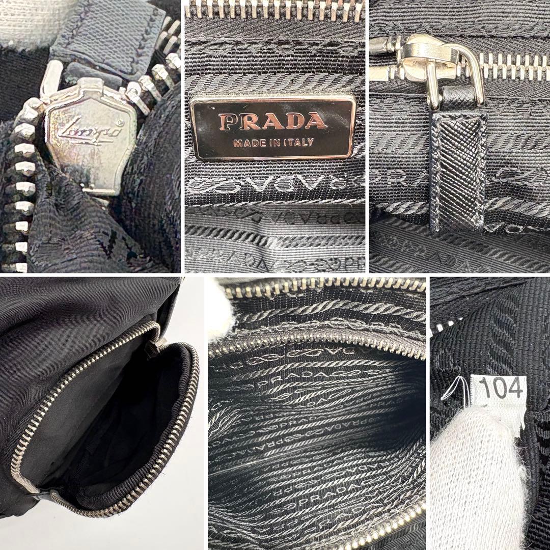 【極美品】PRADA ショルダーバッグ 三角ロゴプレート ナイロン サフィアーノ
