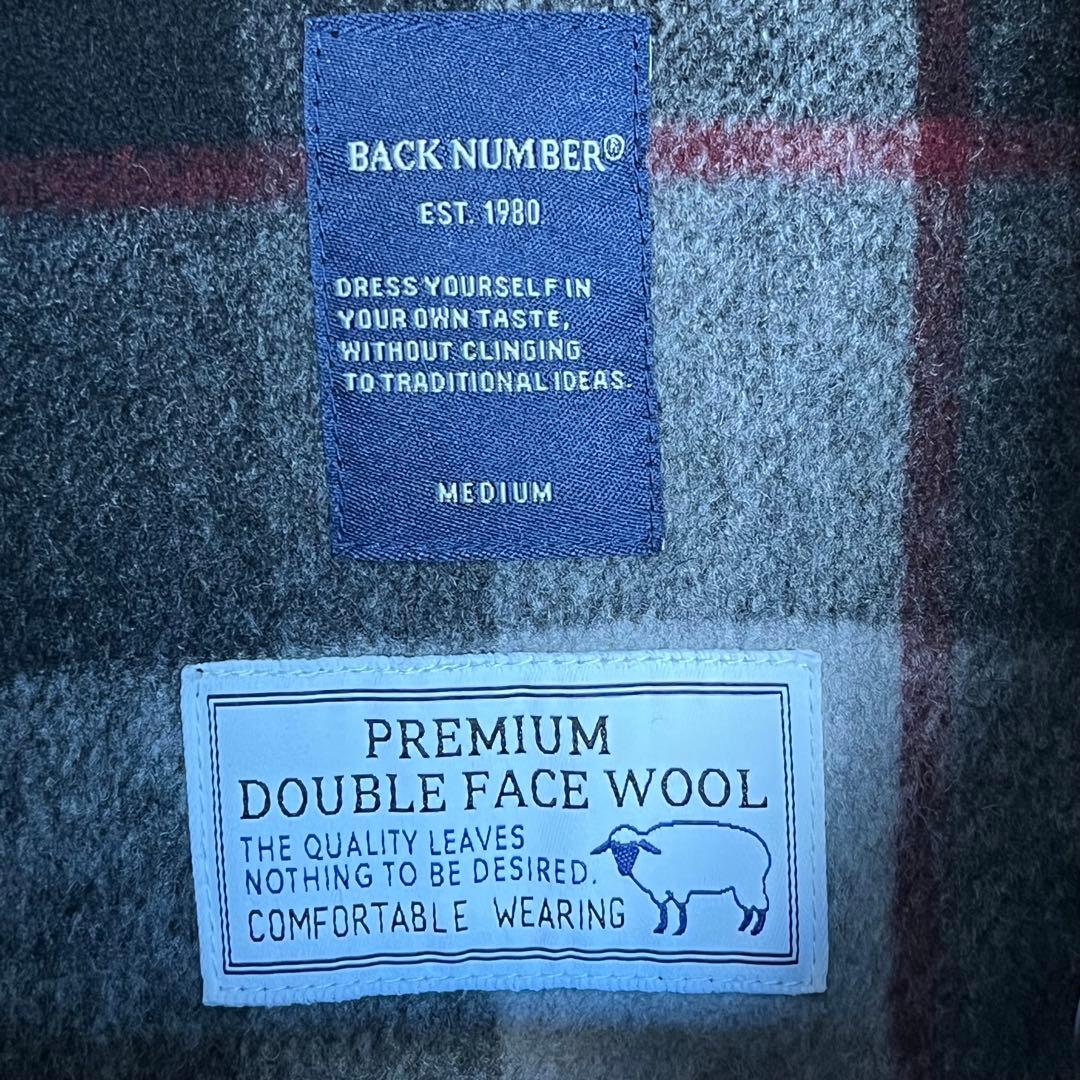 【防寒対策】BACK NUMBER ピーコート Wフェイスウール 黒に近い紺色