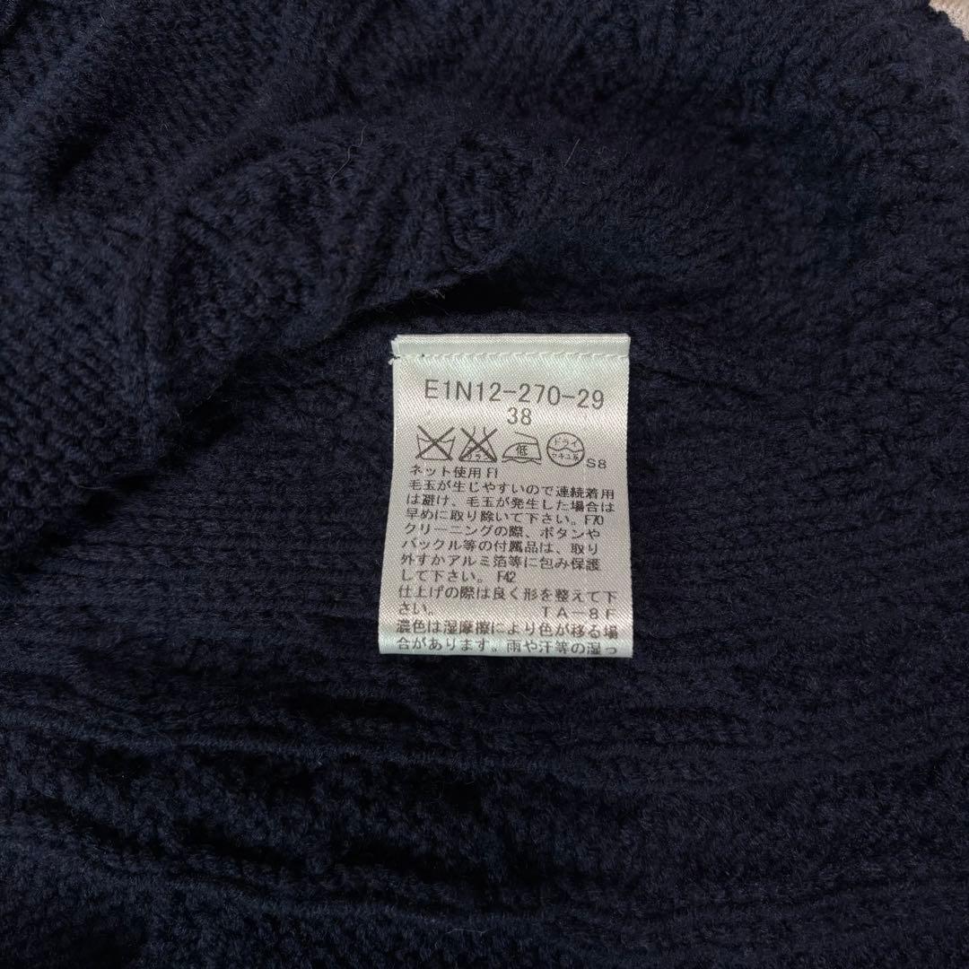 極美品✨バーバリーブルーレーベル ポンチョ ケーブルニット 胡桃ボタン ネイビー