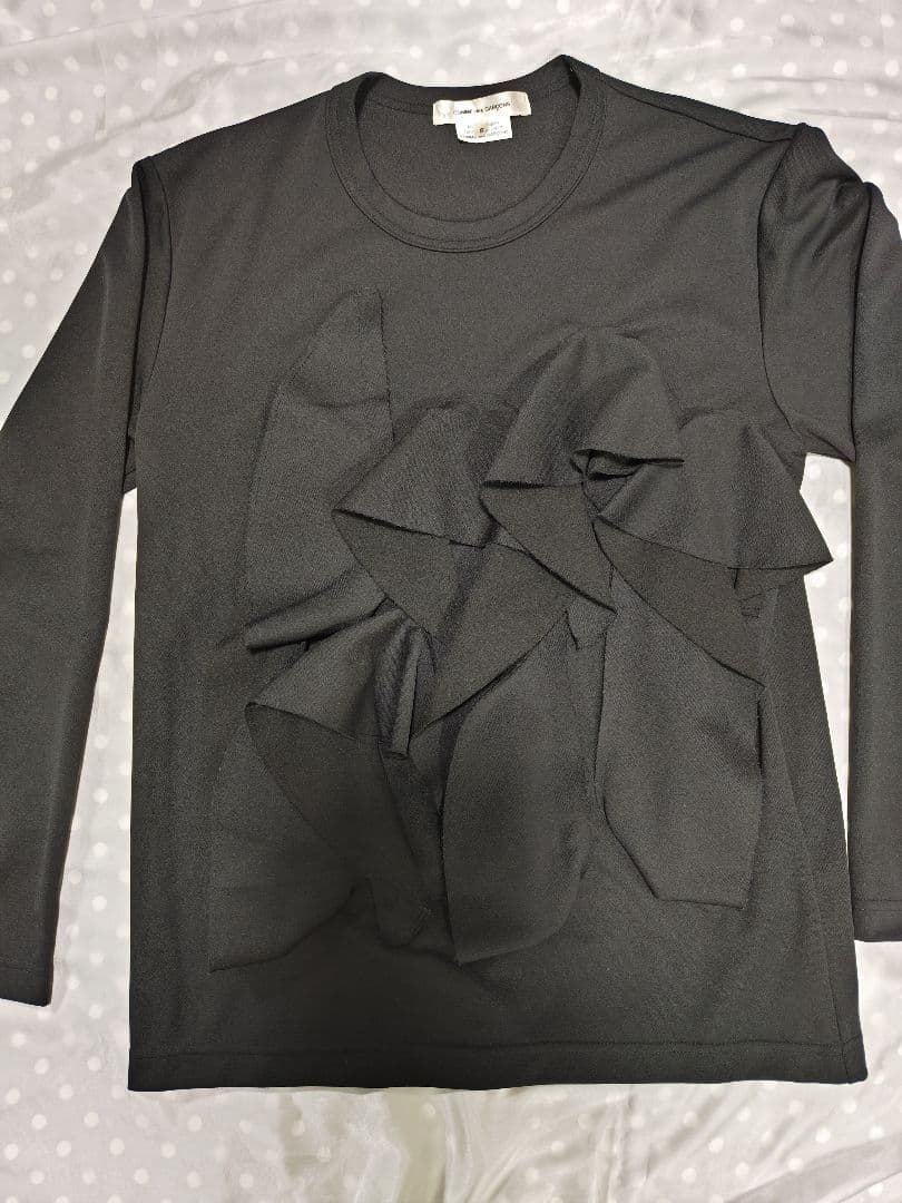 美品！　コムデギャルソンフリル付きブラック長袖Tシャツ