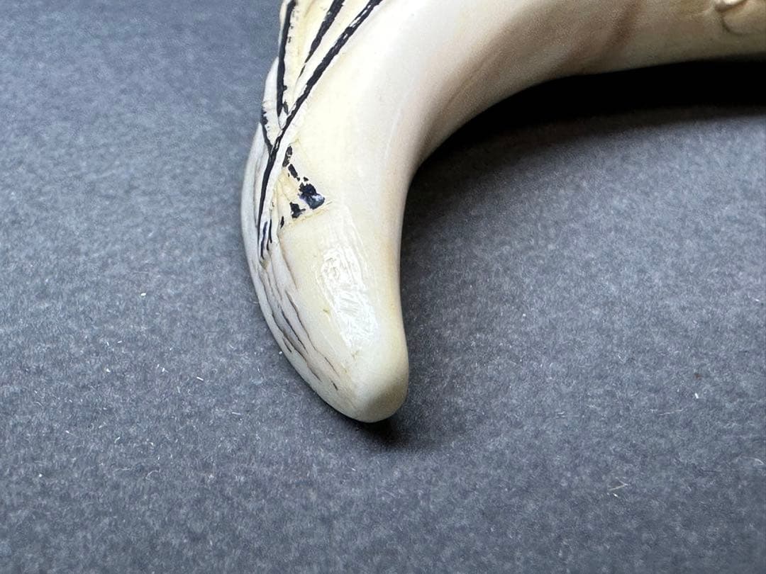 極上　根付　小面と翁面　和装小物　古美術品　 置物　彫刻 細密細工　骨董