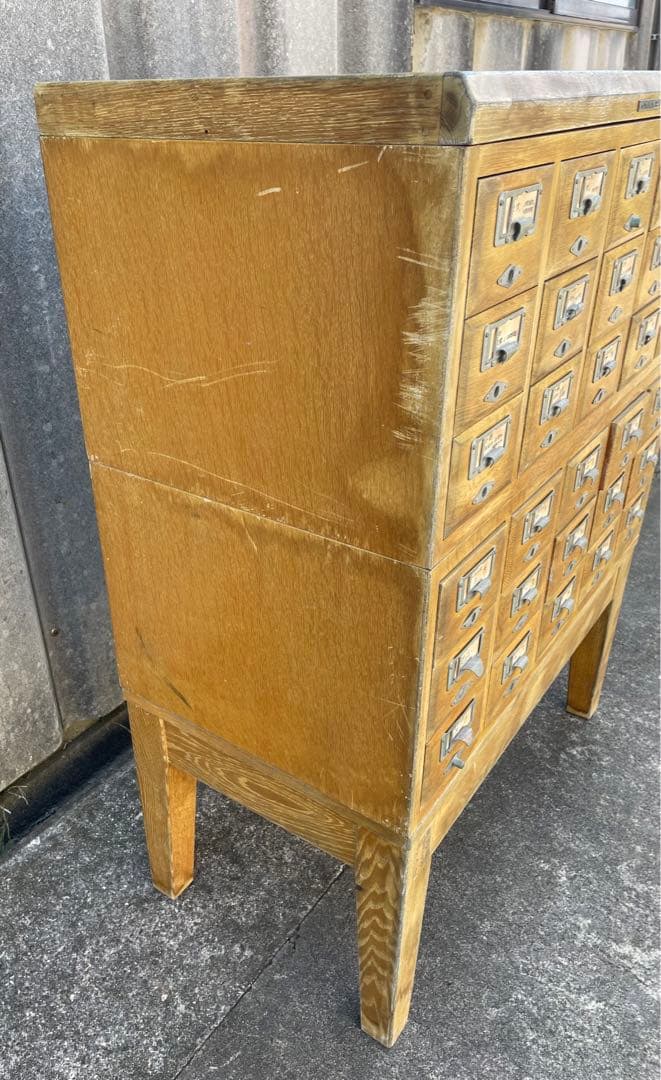 ビンテージ/学校/図書館/収納棚/棚/カードケース/キャビネット/小引き出し/②