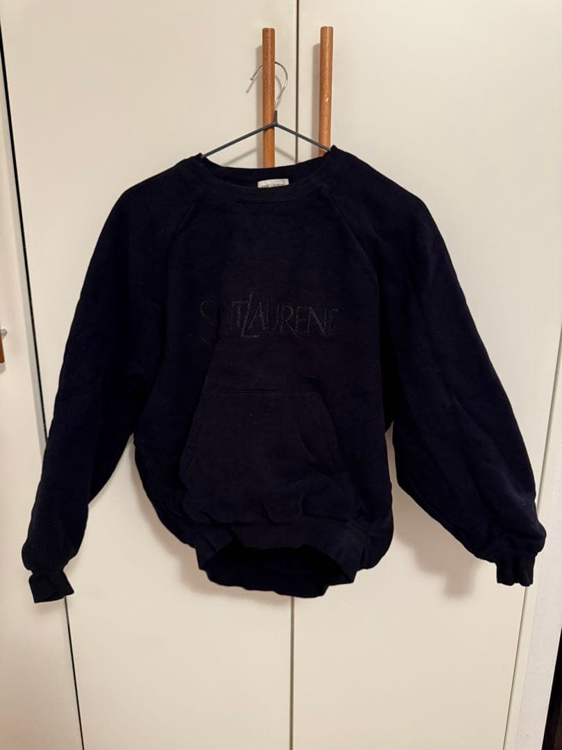 SAINT LAURENT ブラック トレーナー S イヴサンローラン