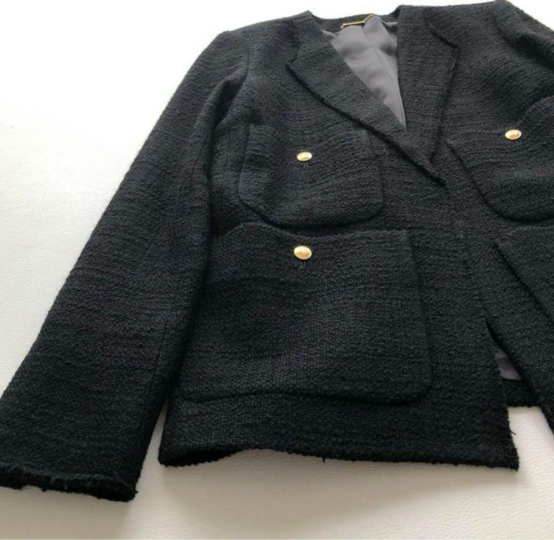 美品　plage girl ツイードノーカラージャケット