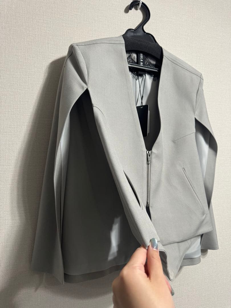 ヤマダヤ　AULA AILA ポンチョジャケット　ノーカラージャケット