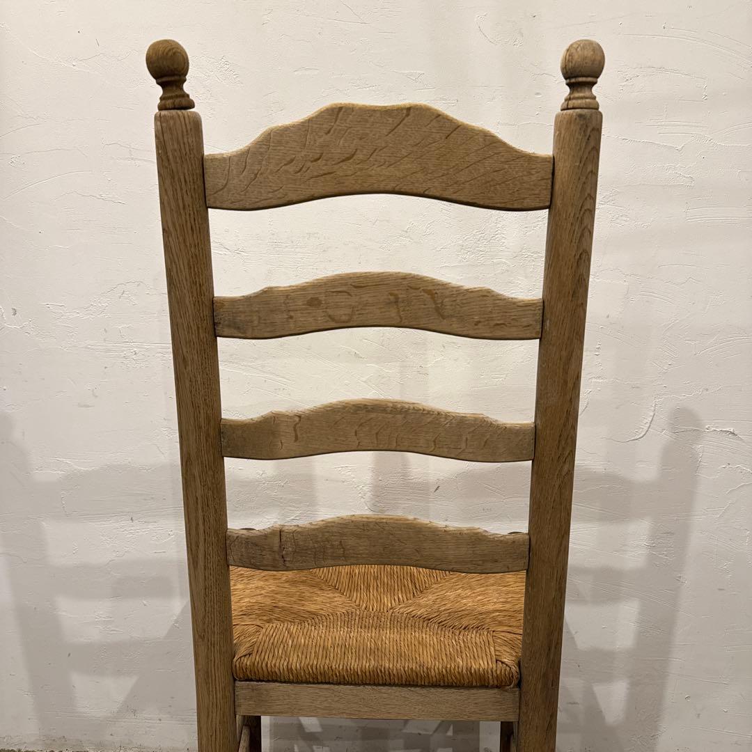 年末年始saleヴィンテージ ダイニングチェア　カフェチェア　藁座面　剥離　4