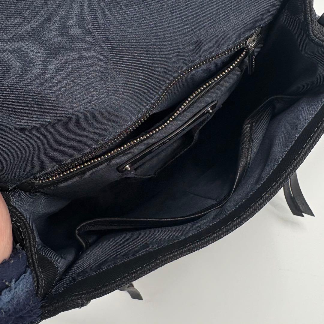 美品　DIESEL ディーゼル ショルダーバッグ 黒 レザー デニム 817