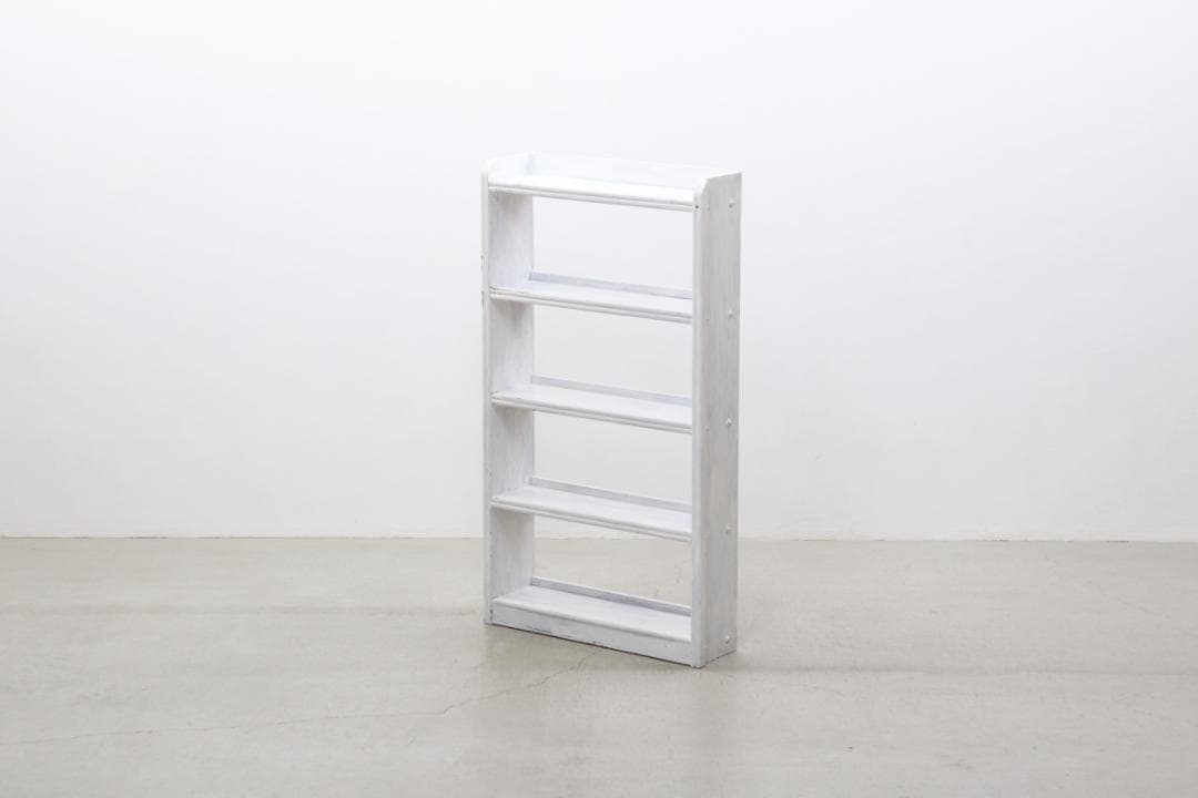 レトロ 無垢材 ペイント 本棚 シェルフ 飾り棚 ラック 書庫 ヴィンテ ージ