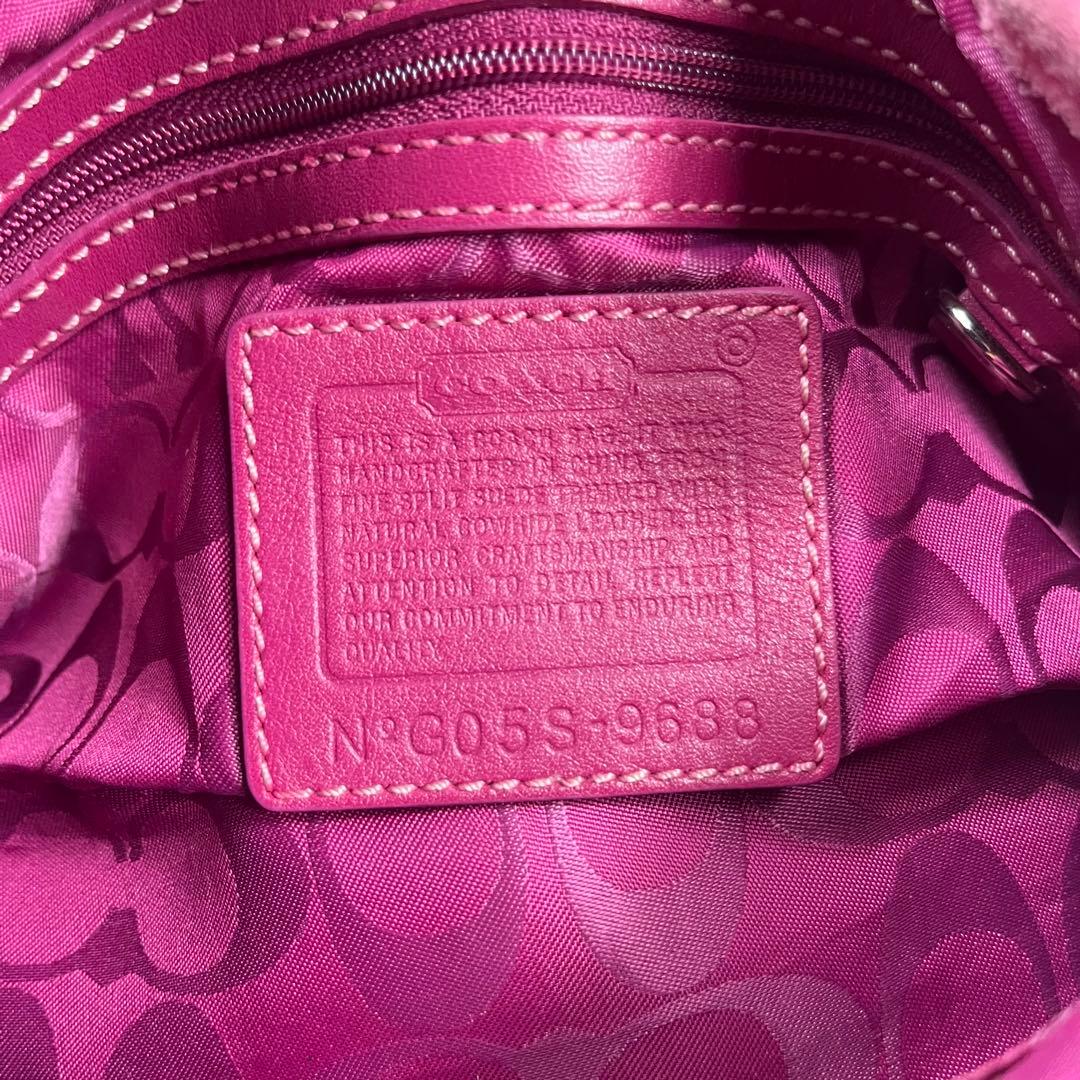 バッグ Coach Soho Suede Pink Shoulder Bag