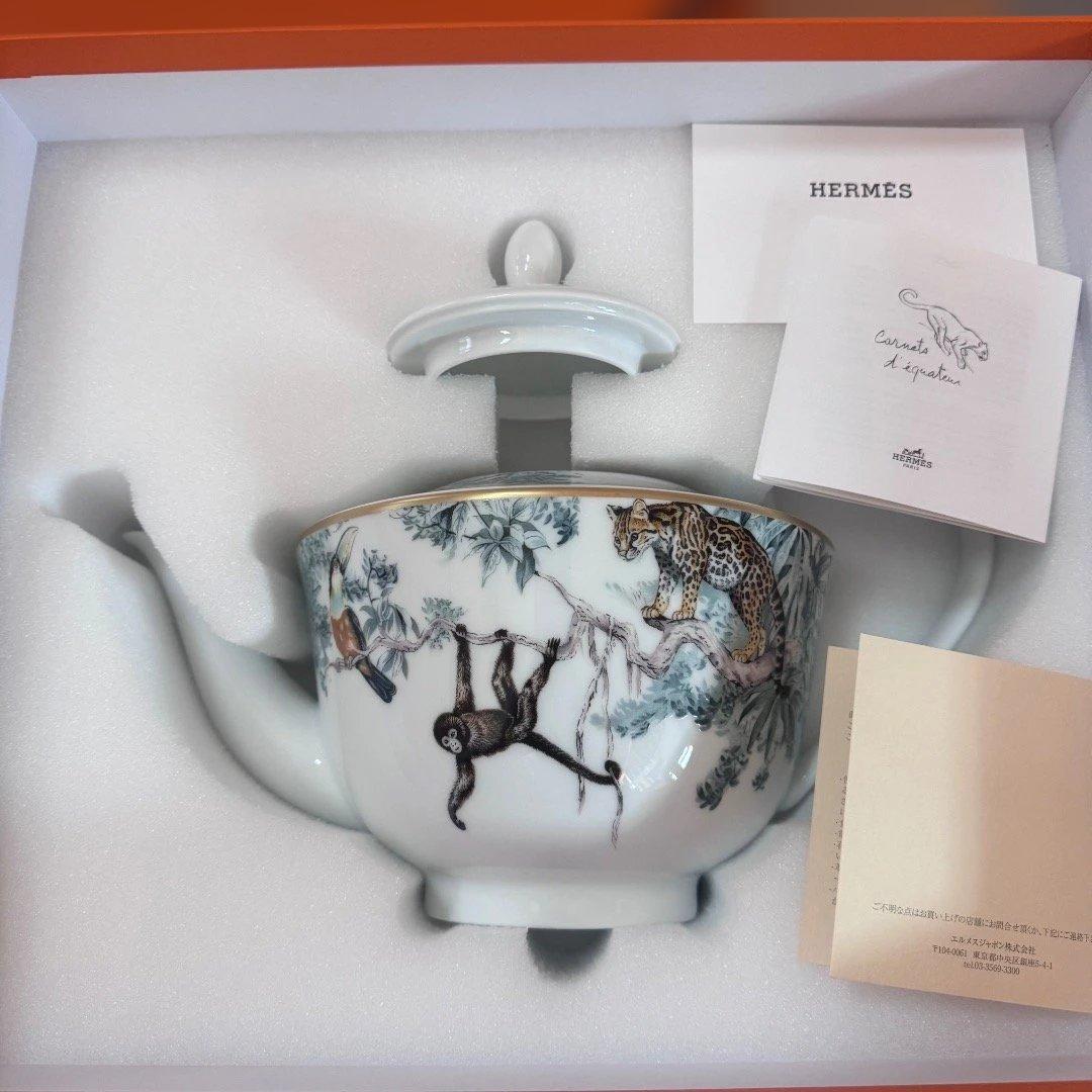 HERMES ポーセリン　ティーポット　赤道直下のスケッチ