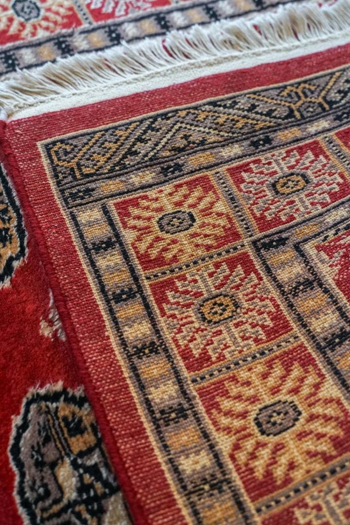 パキスタン手織り絨毯 トルクメンボハラ トライバルラグ 130×80cm