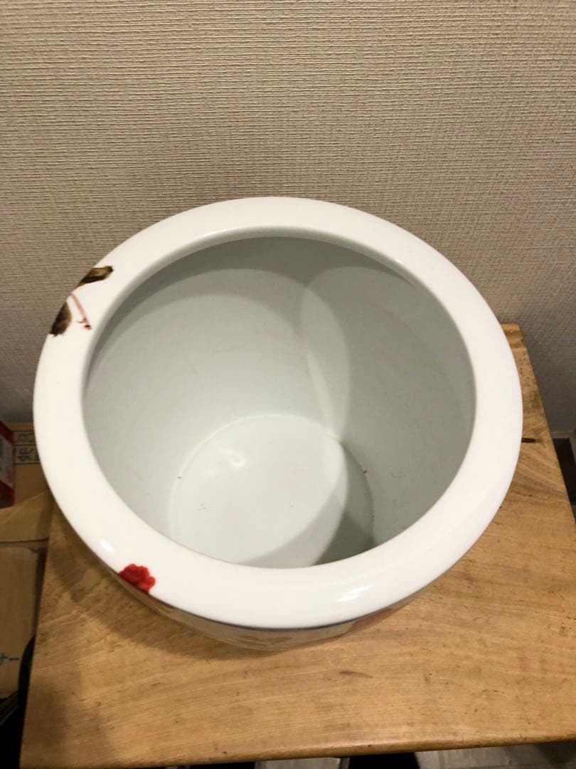 美品　希少　オールドノリタケ　則武　日陶　火鉢　陶器　時代物　白　薔薇　ローズ