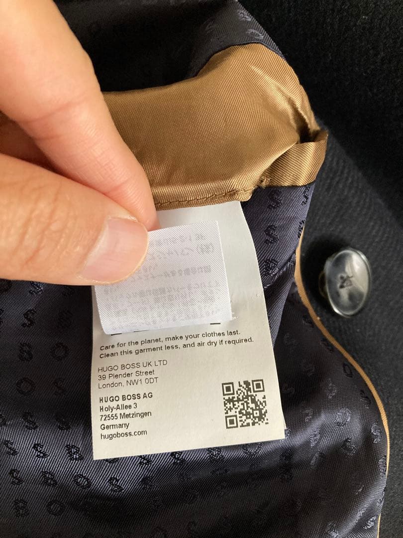 BOSS ネイビー ピーコート ウールコートM サイズ