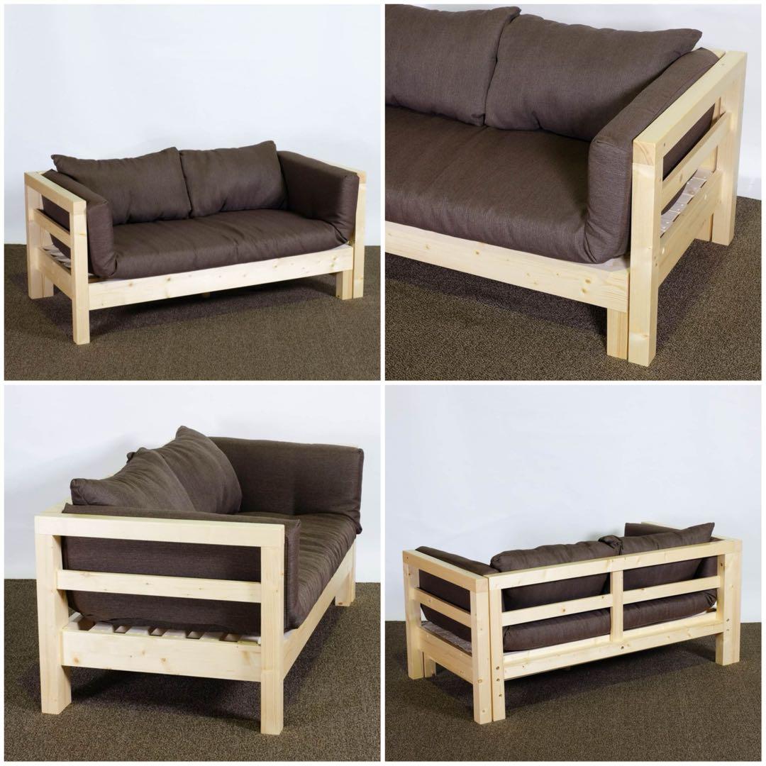 K 新品 北欧 ソファベッド グレー カントリー パイン材 すのこ 省スペース