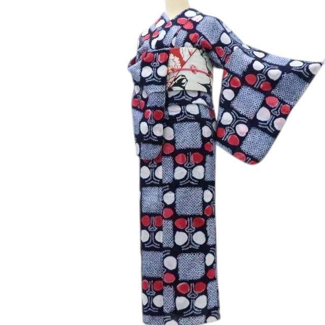 Y3283◆有松鳴海絞り 綿 仕付け糸付 手縫い仕立て 高級浴衣 洗える夏着物