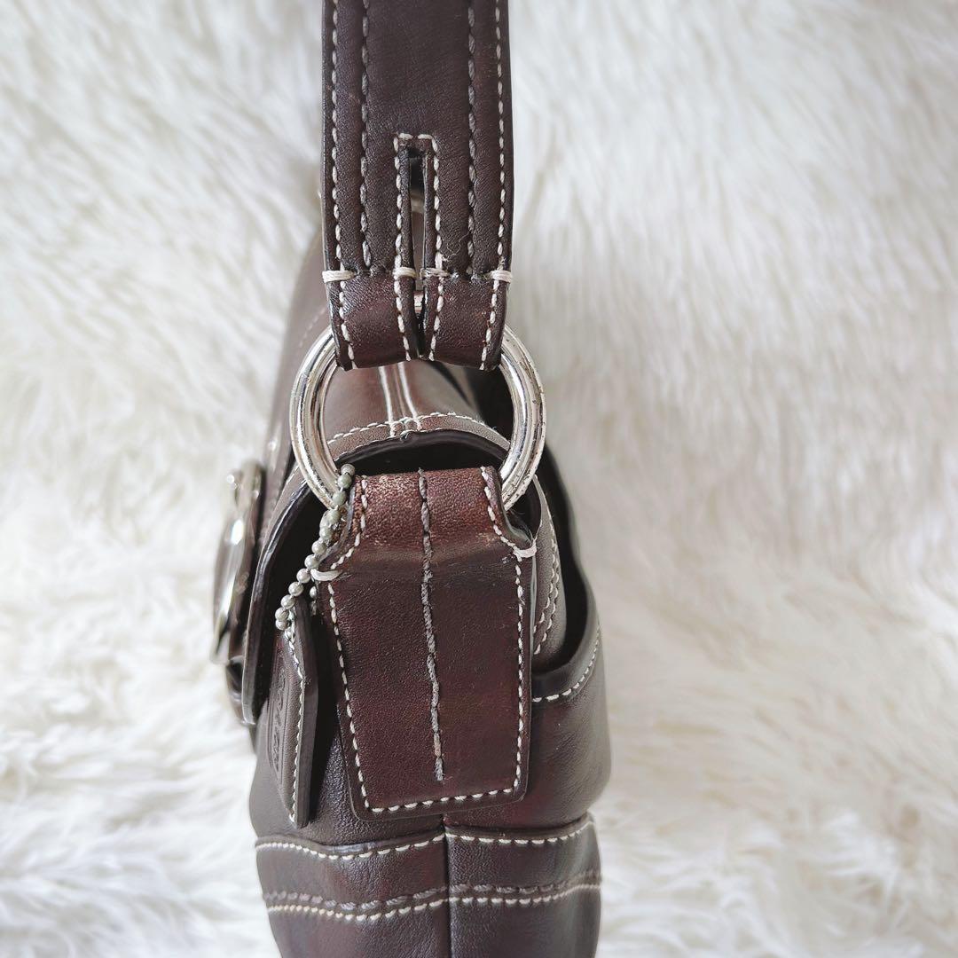 コーチ ソーホー ワンショルダーバッグ オールレザー ブラウン Y2K