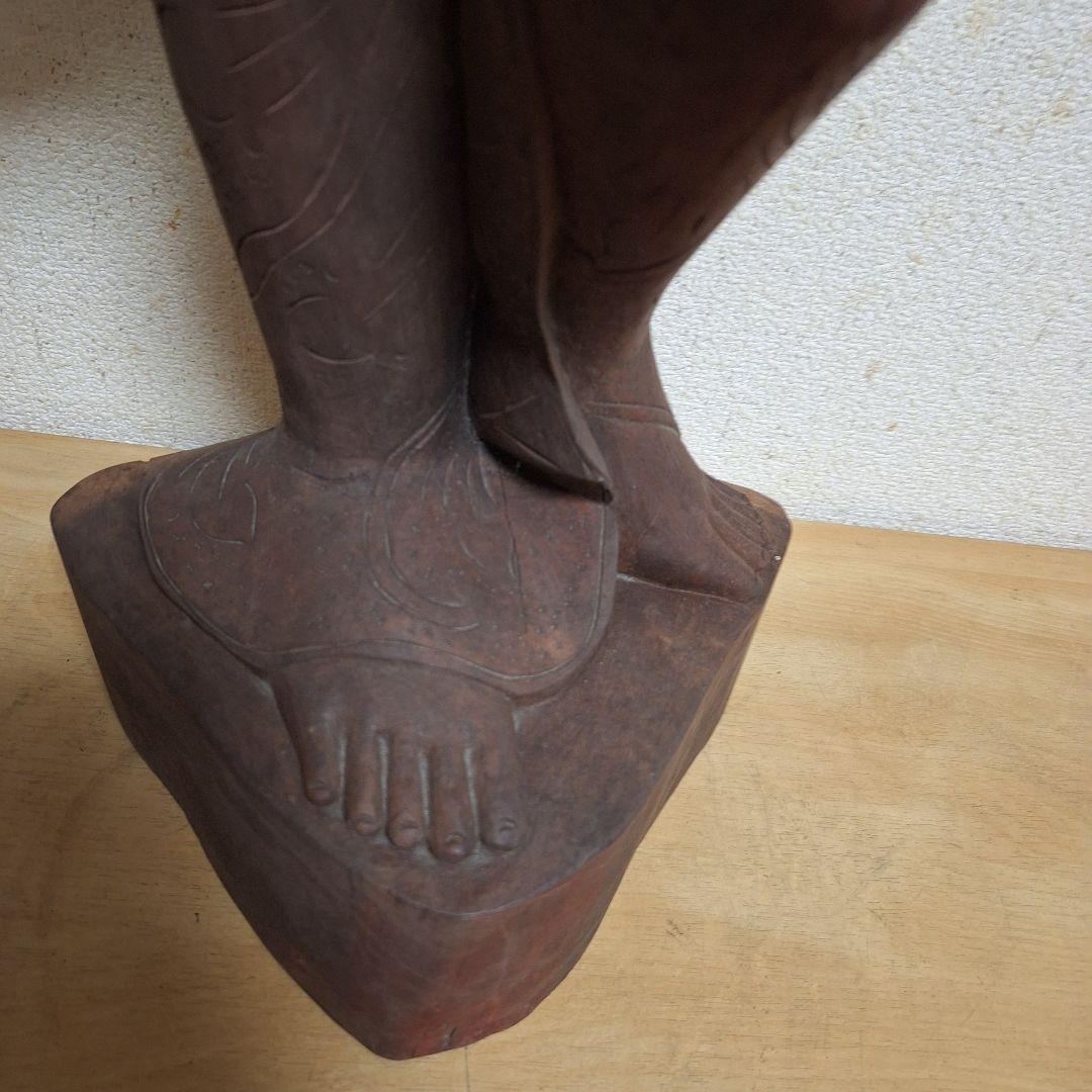 バリ島　木彫り　女性像　彫刻　黒檀　アンティーク　置物