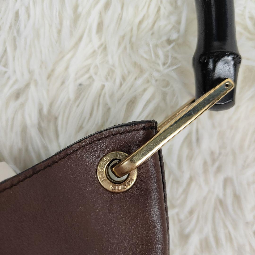 本日限定価格　グッチ　ハンドバッグ　肩掛け　ワンショルダー　バンブー　ポーチ付き