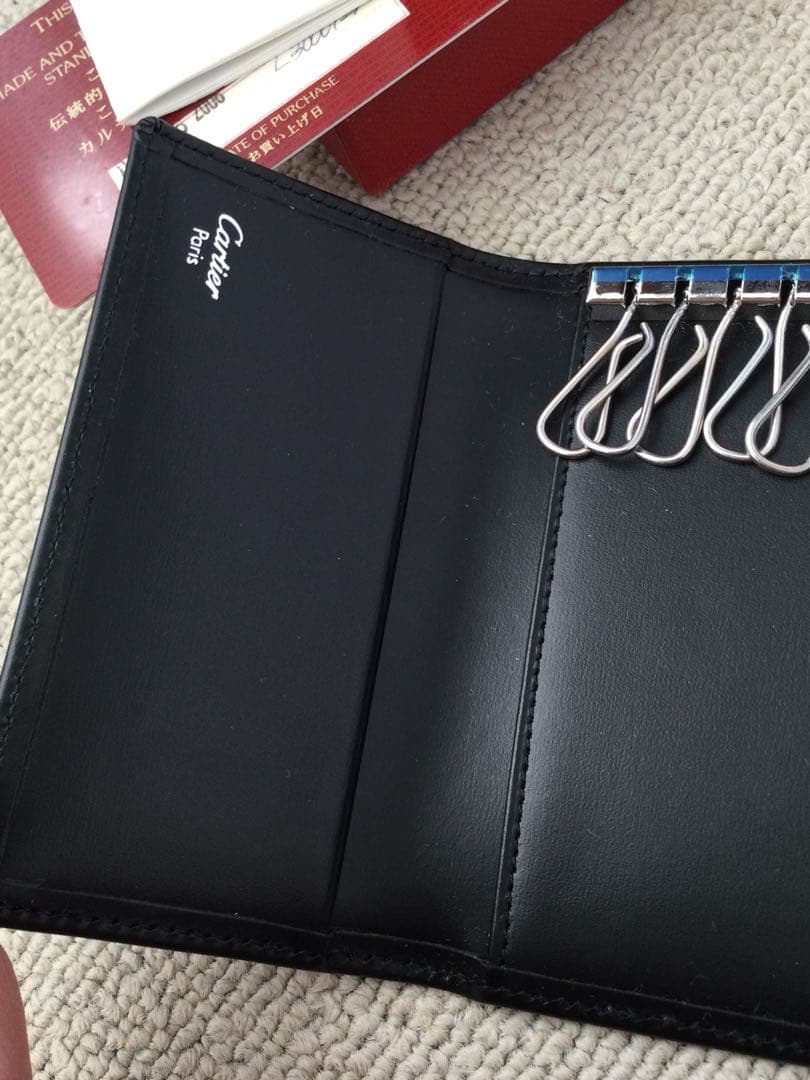 正規品 カルティエ Cartier 黒 レザー キーケース