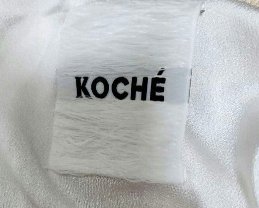 KOCHE 微光沢アセテート 配色切替スウィングトップ ZIPスポーツジャケット