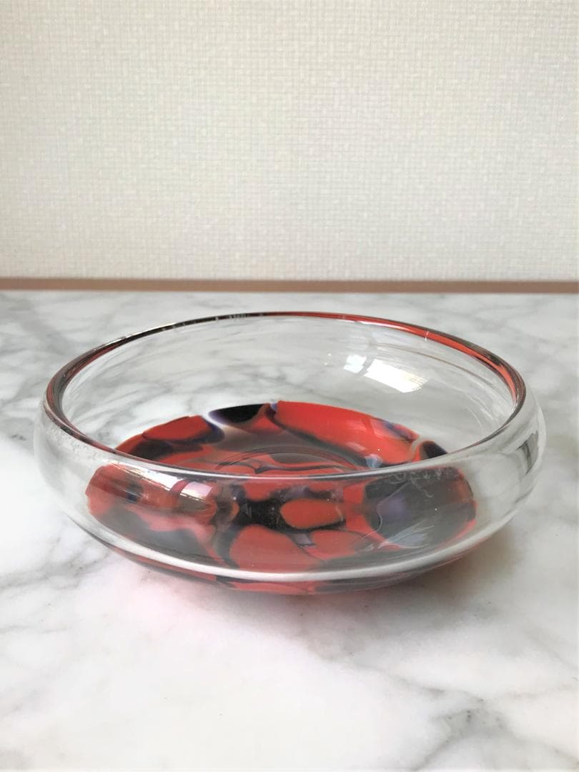 新品未使用！VeArt　MURANO　ヴィンテージ　ベネチアンガラス　小物入　赤