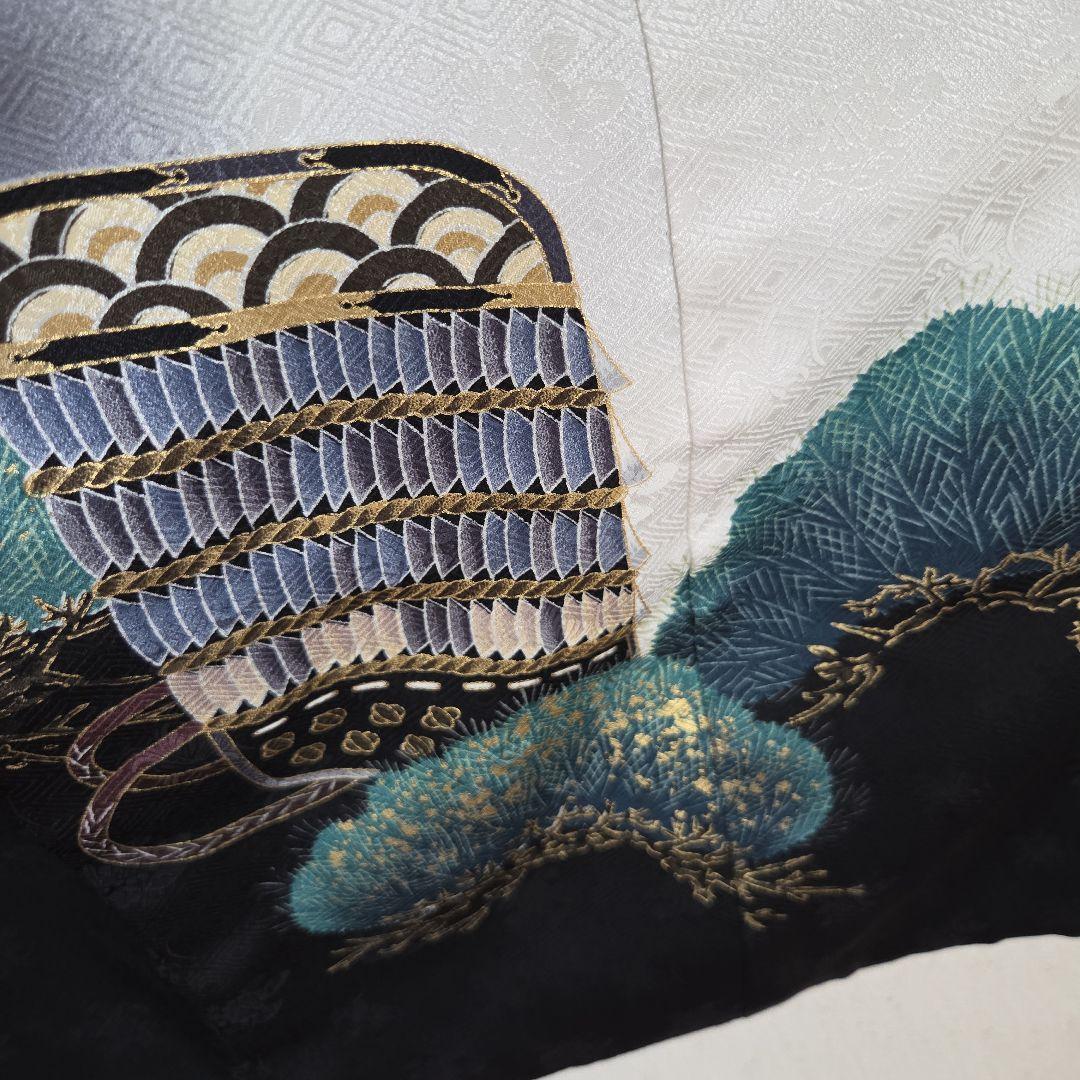 No22 正絹　男の子お祝い着物　産着　長襦袢付き　七五三　美品