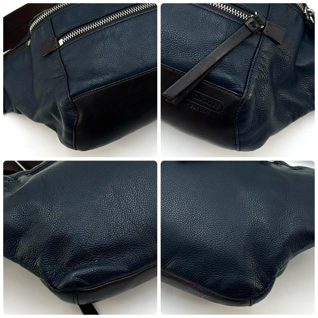 COACH コーチ トンプソン ボディバッグ スリングバッグ シボ革 ロゴ型押し