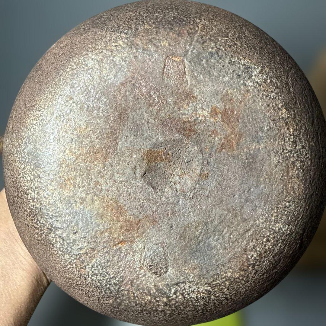 釜師　増山馨鉄　造　宝珠形鉄瓶　共箱　作家物　茶道具　大国藤兵衛に師事　白湯