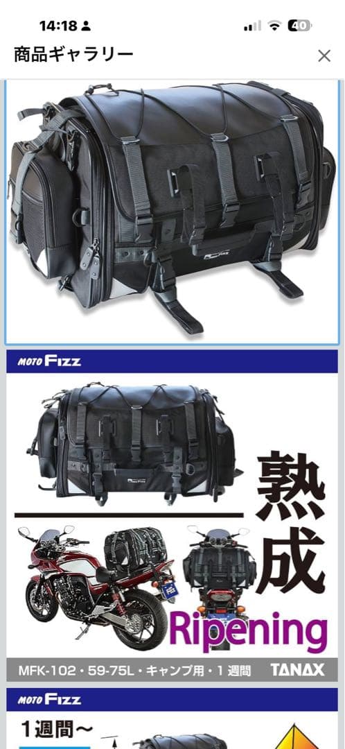 タナックス　キャンピングシートバック2 モトフィズ　ブラック MFK-102
