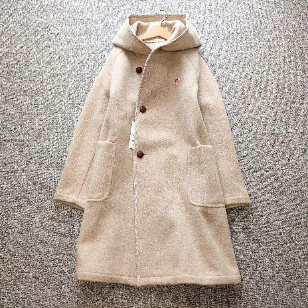 ダントン　新品タグ付き　ウール　フーデットコート　ゆったり　ベージュ　M～L相当