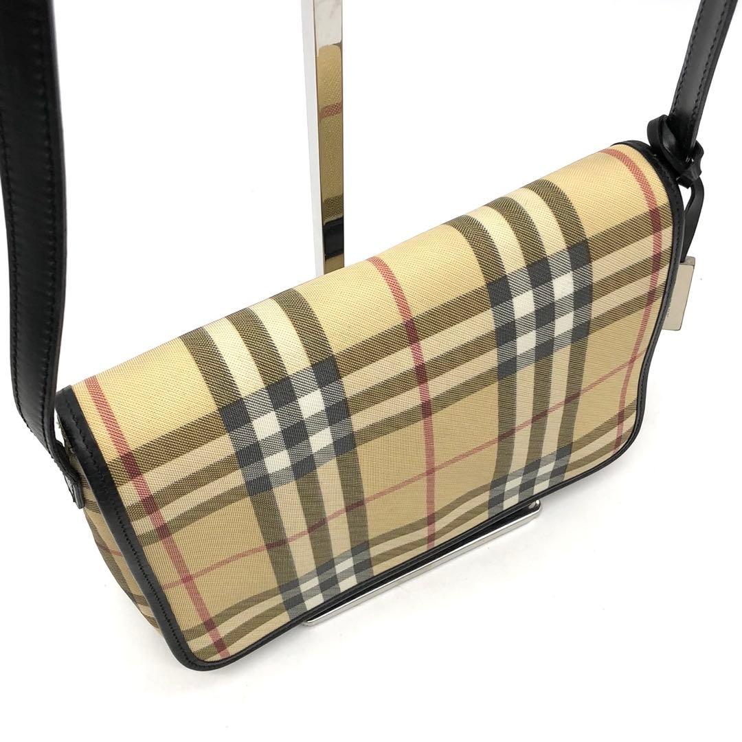 ✨極希少✨バーバリー ショルダーバッグ ノバチェック チャーム PVC レザー