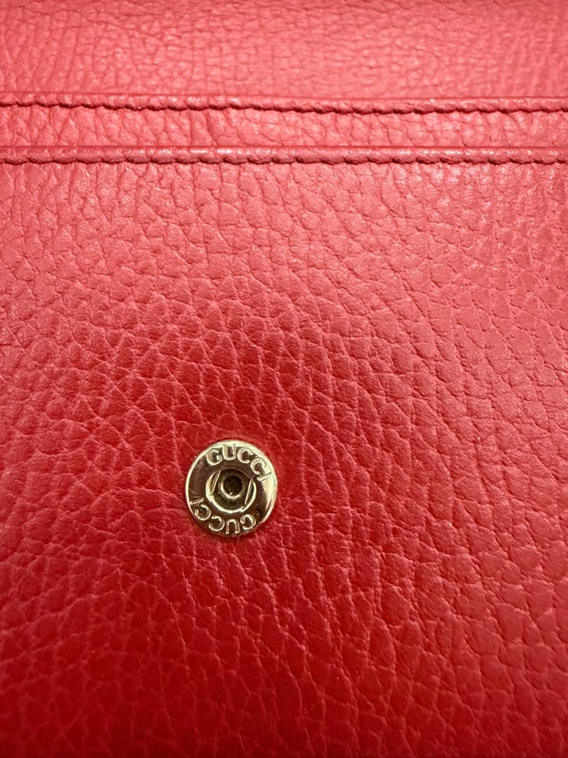 極美品！即発送！GUCCIインターロッキング長財布 ★赤★