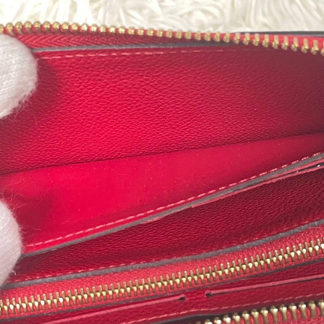 美品 LOUIS VUITTON ルイヴィトン 赤 モノグラムエンボス 長財布