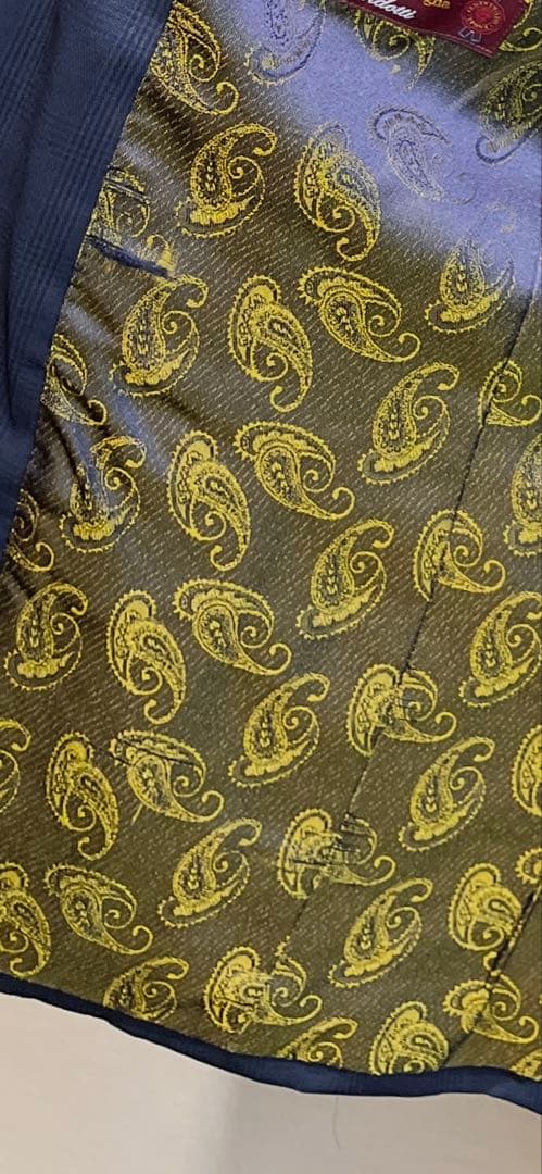 イタリア製エルメネジルドゼニア ネイビー チェック柄 三揃いスーツ