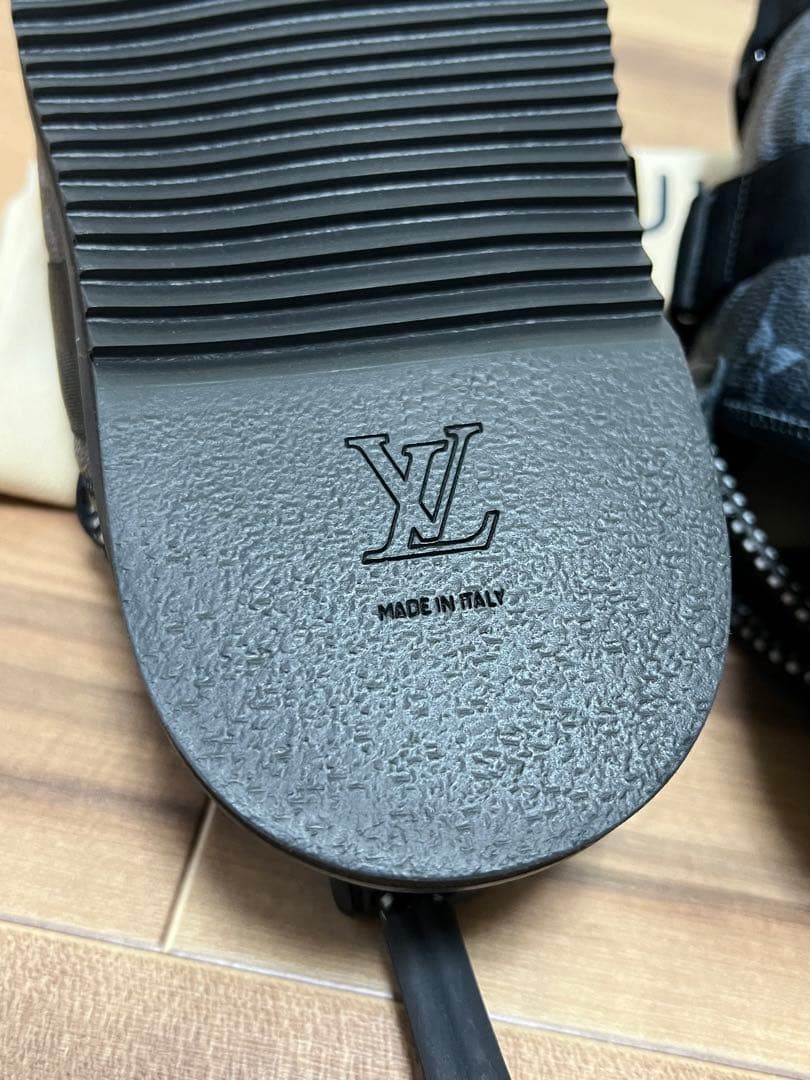 MSCS_004 LV ホノルルライン レザー×ファブリックサンダル サイズ7