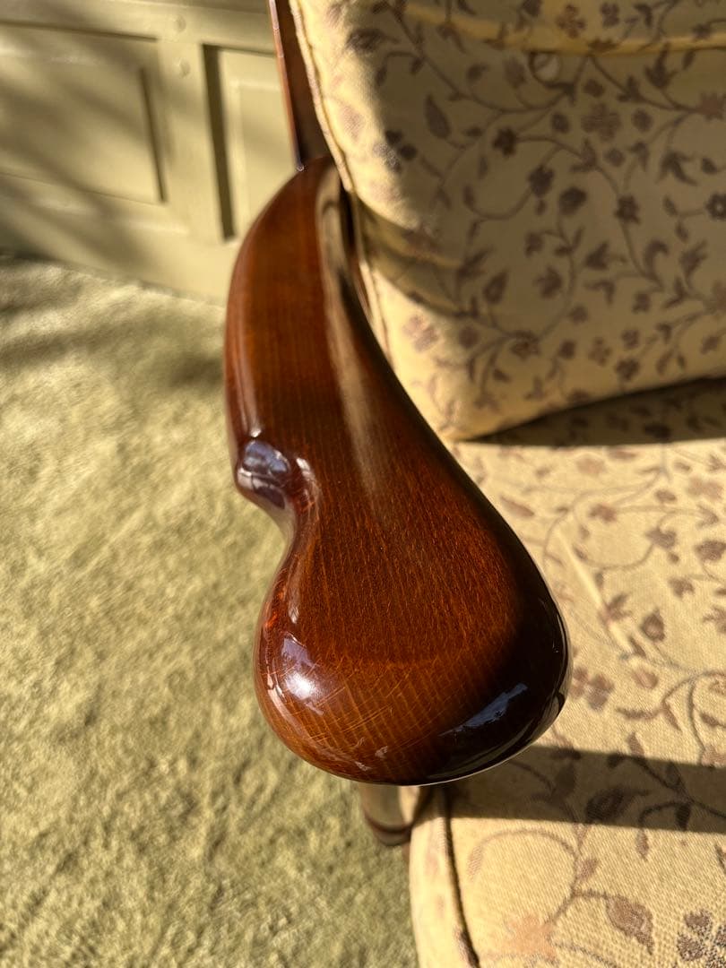 karimoku カリモク 1人掛けソファー 花柄 レトロ 高級家具