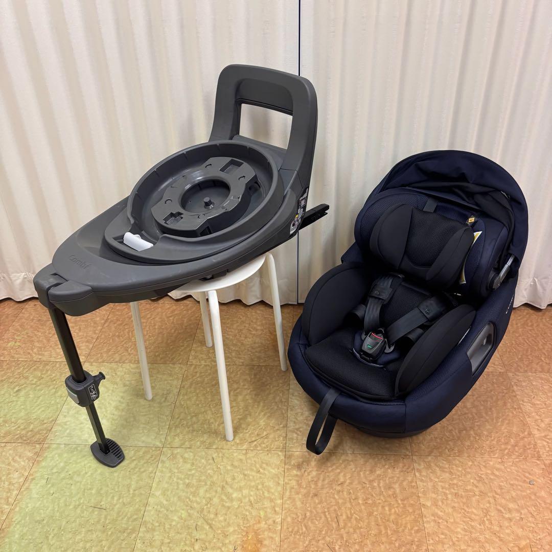 クリーニング済☆美品☆コンビ　新生児OK　THE　S　Air　ISOFIX　紺