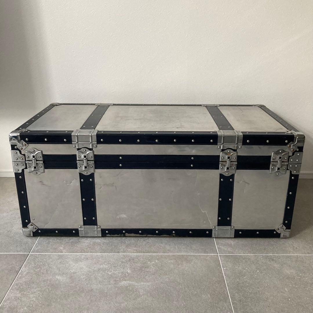 ヴィンテージ 大型トランク 船舶トランク インダストリアル 収納 ローテーブル