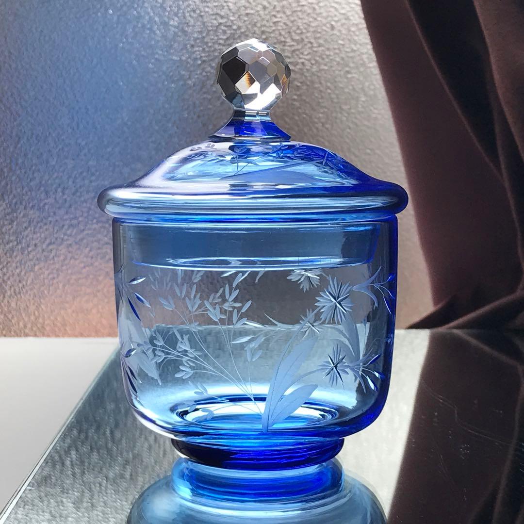 優しいお花★オールドサンルイSt Louisボンボニエール♡ジャポニズム♡菓子器