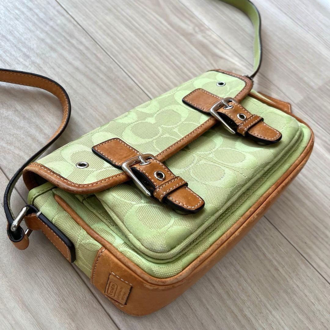 COACH ショルダーバッグ キャンバス×レザー 斜めがけ クロスボディ y2k