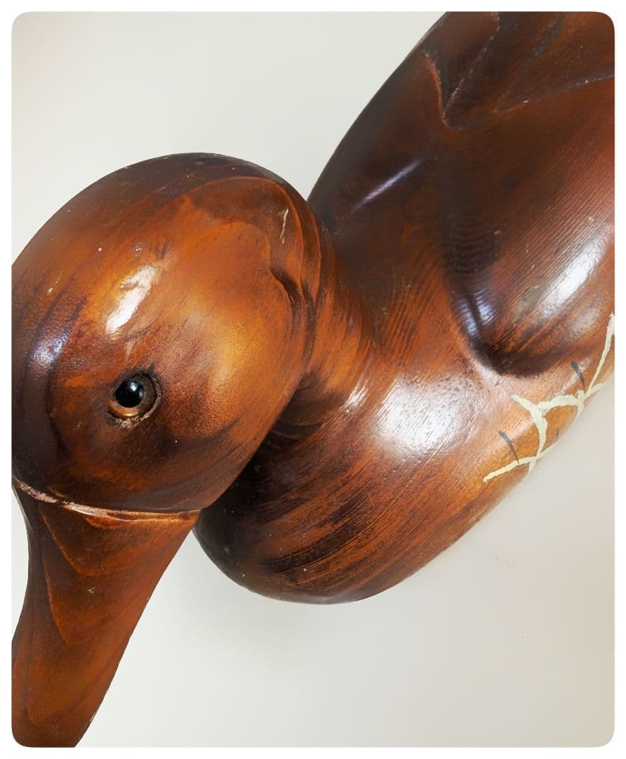 【昭和 レトロ 希少】坪源 TSUBOGEN 限定 少数製作 木工 鴨 置き物