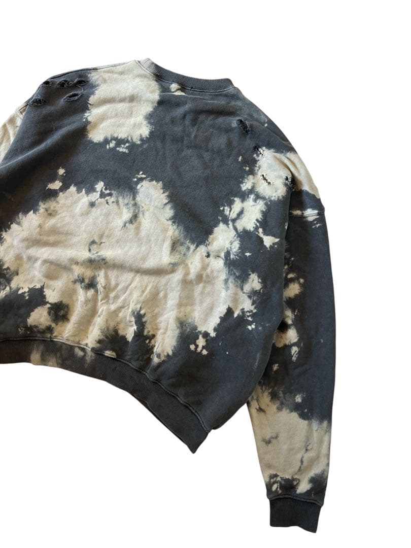 R13 サンプル！ブリーチ　ダメージ加工　オーバーサイズスウェット