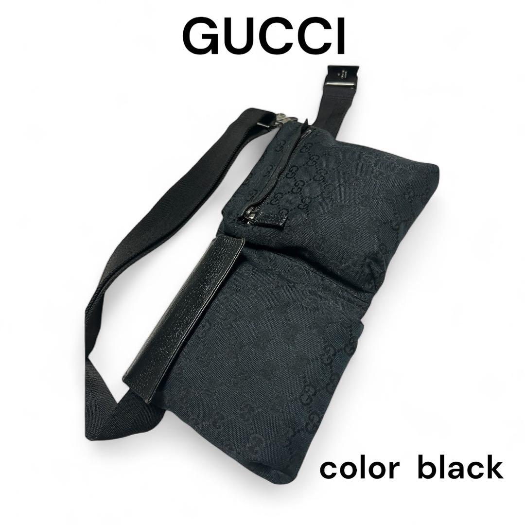 GUCCI グッチ ボディバッグ ブラック GG柄　保存袋