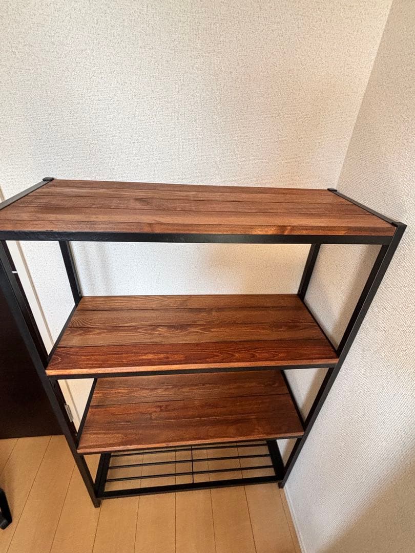 組立済　収納棚 木製　オープンラック 4段シェルフ TABAS ラック　ヴィン