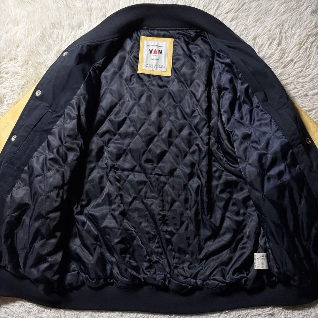 T*i様 美品■VAN JACKET スタジャン　袖レザー　アーチロゴ　山羊革