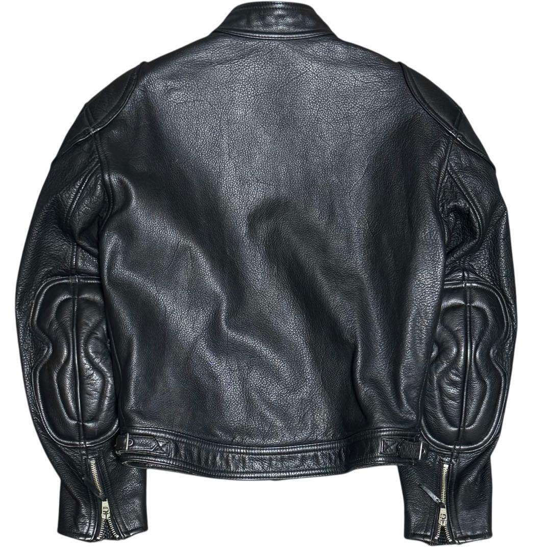 KADOYA 立ち襟 レザー ライディングジャケット ブラック Lサイズ