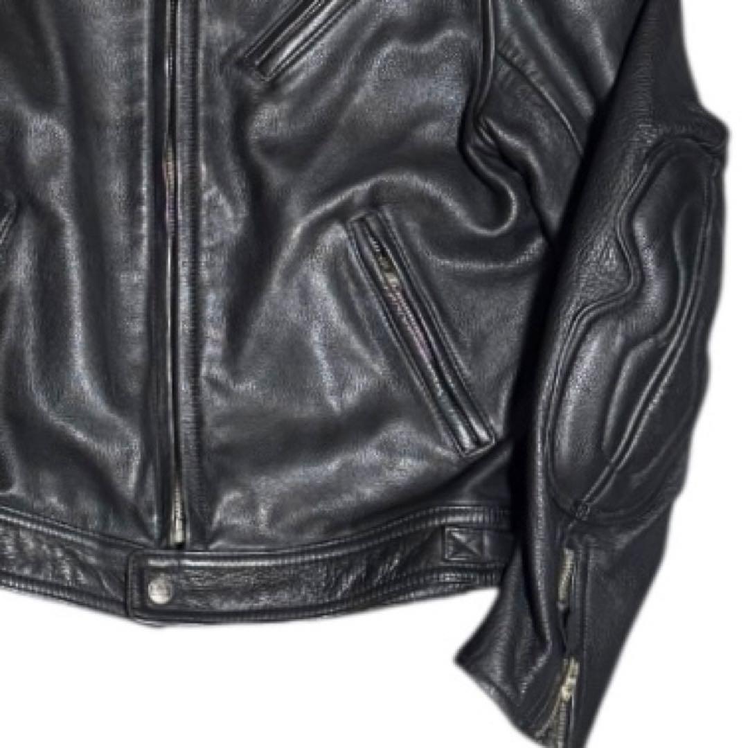 KADOYA 立ち襟 レザー ライディングジャケット ブラック Lサイズ