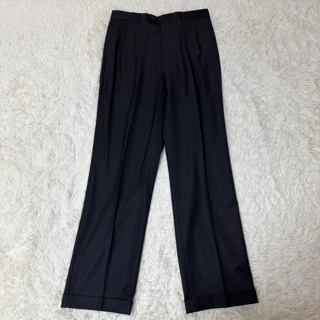 美品 ポールスミスロンドン ゼニア生地 SUPER120 セットアップ 濃紺 M